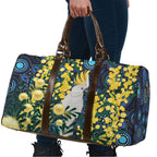 Australia Golden Wattle Travel Bag Aussie Cockatoo Aboriginal Art