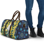 Australia Golden Wattle Travel Bag Aussie Cockatoo Aboriginal Art