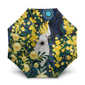 Australia Golden Wattle Umbrella Aussie Cockatoo Aboriginal Art