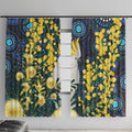 Australia Golden Wattle Window Curtain Aussie Cockatoo Aboriginal Art
