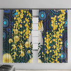 Australia Golden Wattle Window Curtain Aussie Cockatoo Aboriginal Art