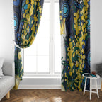 Australia Golden Wattle Window Curtain Aussie Cockatoo Aboriginal Art