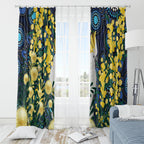 Australia Golden Wattle Window Curtain Aussie Cockatoo Aboriginal Art
