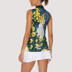 Australia Golden Wattle Women Sleeveless Polo Shirt Aussie Cockatoo Aboriginal Art