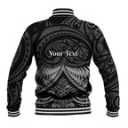 Personalised Toitu Te Tiriti Aotearoa Silver Fern Baseball Jacket New Zealand Maori Pattern
