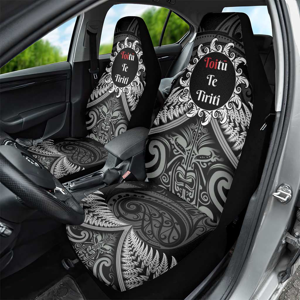Toitu Te Tiriti Aotearoa Silver Fern Car Seat Cover New Zealand Maori Pattern