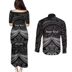 Personalised Toitu Te Tiriti Aotearoa Silver Fern Couples Matching Puletasi and Long Sleeve Button Shirt New Zealand Maori Pattern