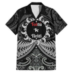Personalised Toitu Te Tiriti Aotearoa Silver Fern Family Matching Mermaid Dress and Hawaiian Shirt New Zealand Maori Pattern