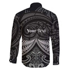 Personalised Toitu Te Tiriti Aotearoa Silver Fern Family Matching Off The Shoulder Long Sleeve Dress and Hawaiian Shirt New Zealand Maori Pattern