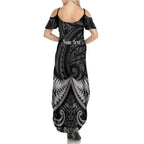 Personalised Toitu Te Tiriti Aotearoa Silver Fern Family Matching Summer Maxi Dress and Hawaiian Shirt New Zealand Maori Pattern