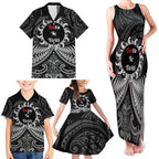 Personalised Toitu Te Tiriti Aotearoa Silver Fern Family Matching Tank Maxi Dress and Hawaiian Shirt New Zealand Maori Pattern