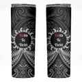 Toitu Te Tiriti Aotearoa Silver Fern Skinny Tumbler Maori Pattern