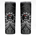 Toitu Te Tiriti Aotearoa Silver Fern Skinny Tumbler Maori Pattern