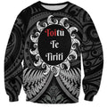 Personalised Toitu Te Tiriti Aotearoa Silver Fern Sweatshirt New Zealand Maori Pattern