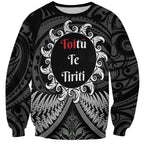 Personalised Toitu Te Tiriti Aotearoa Silver Fern Sweatshirt New Zealand Maori Pattern