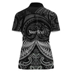 Personalised Toitu Te Tiriti Aotearoa Silver Fern Women Polo Shirt New Zealand Maori Pattern