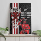 Toitu Te Reo Maori Toitu Te Whenua Toitu Te Tiriti Canvas Wall Art Maori Warrior New Zealand