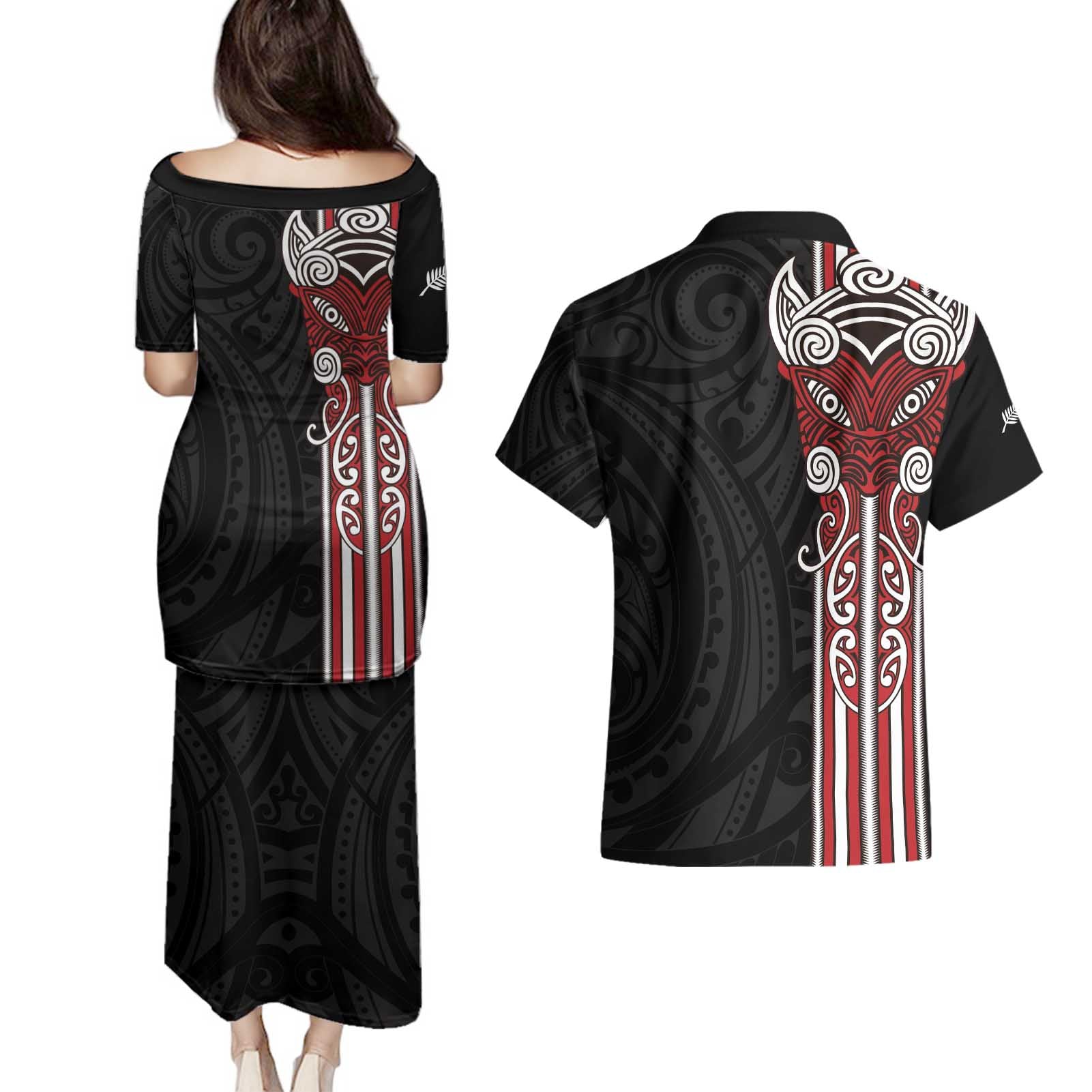 Toitu Te Reo Maori Toitu Te Whenua Toitu Te Tiriti Couples Matching Puletasi and Hawaiian Shirt Maori Warrior New Zealand