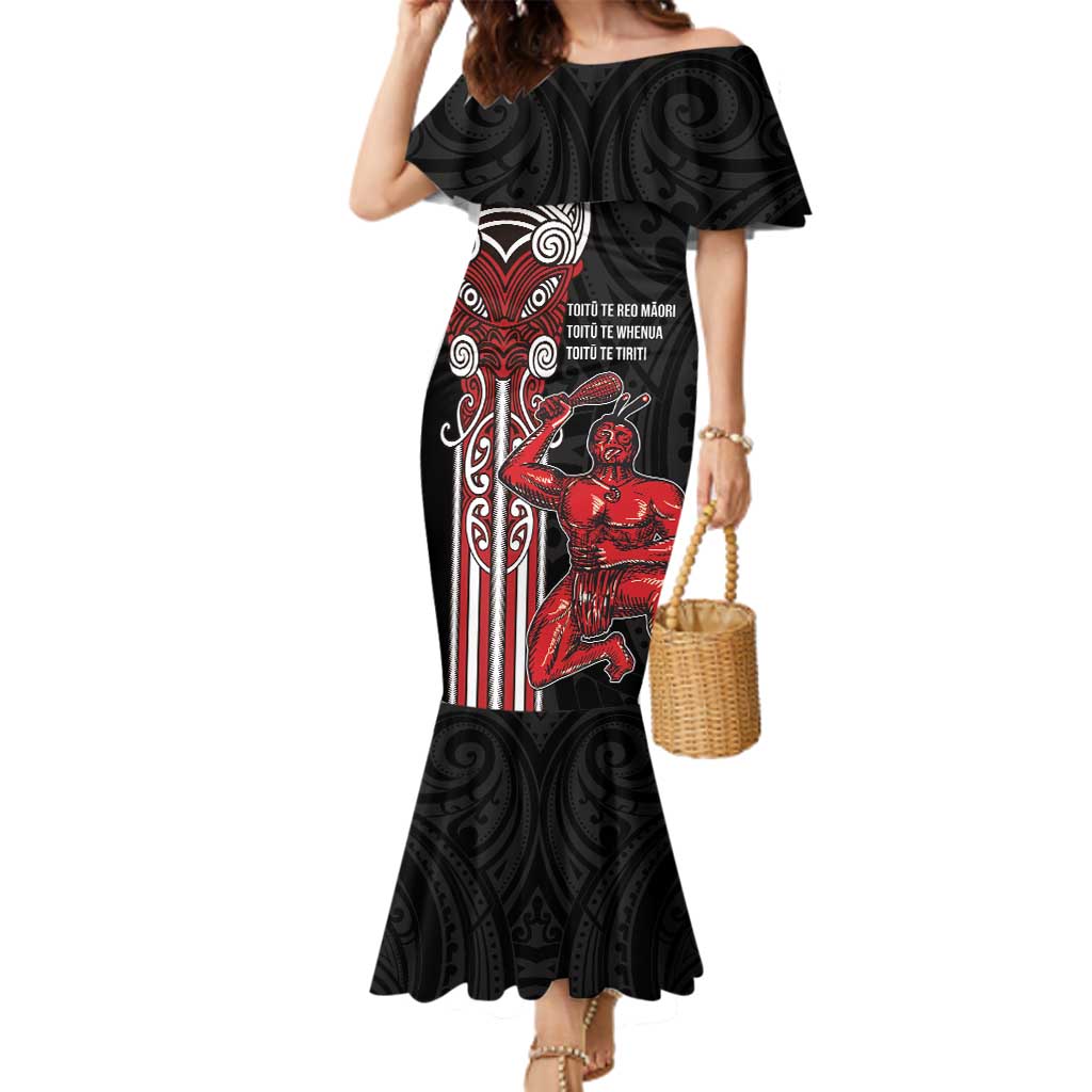 Toitu Te Reo Maori Toitu Te Whenua Toitu Te Tiriti Family Matching Mermaid Dress and Hawaiian Shirt Maori Warrior New Zealand