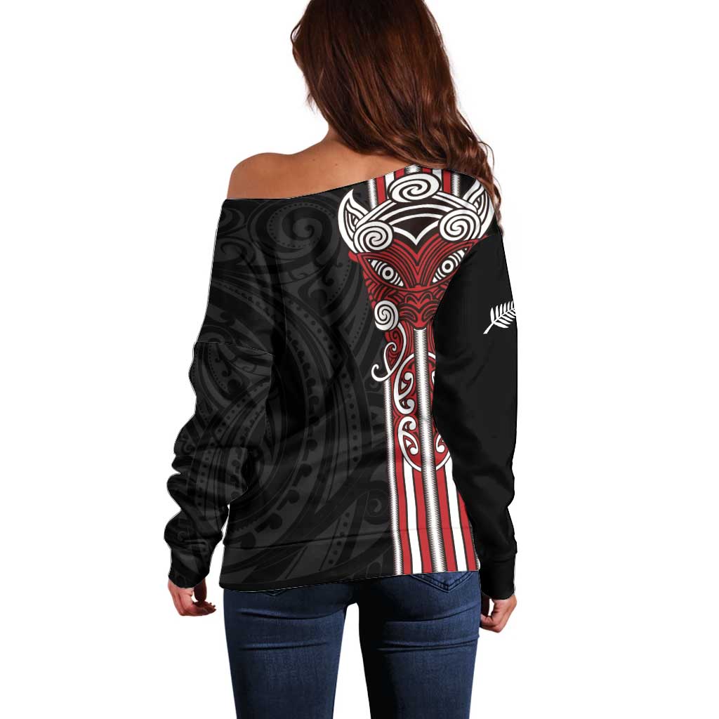 Toitu Te Reo Maori Toitu Te Whenua Toitu Te Tiriti Off Shoulder Sweater Maori Warrior New Zealand