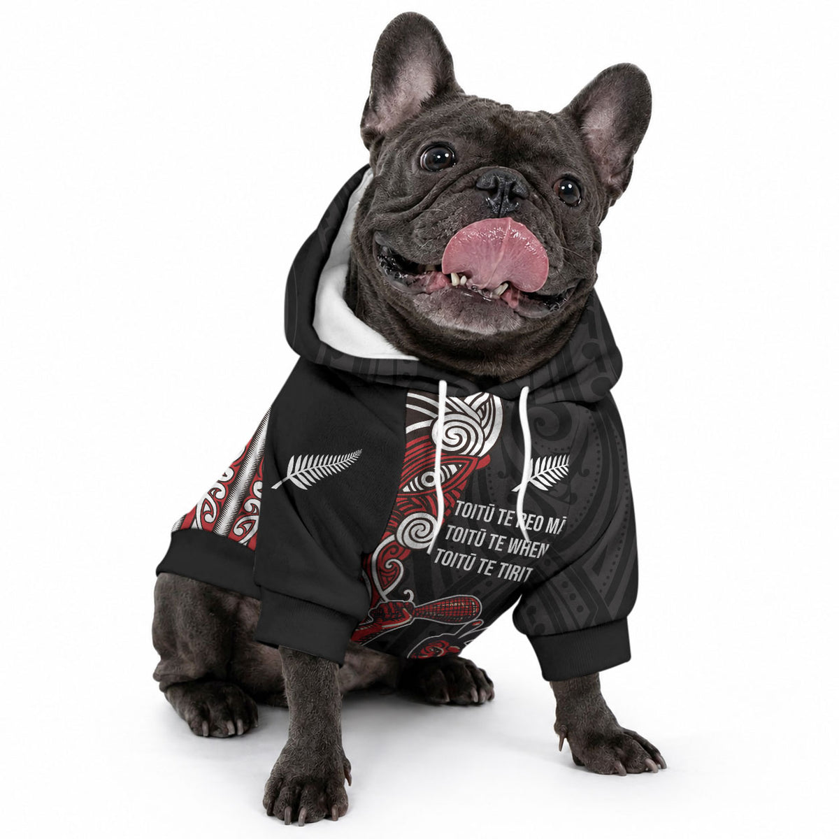 Toitu Te Reo Maori Toitu Te Whenua Toitu Te Tiriti Pet Hoodie Maori Warrior New Zealand