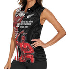 Toitu Te Reo Maori Toitu Te Whenua Toitu Te Tiriti Women Sleeveless Polo Shirt Maori Warrior New Zealand