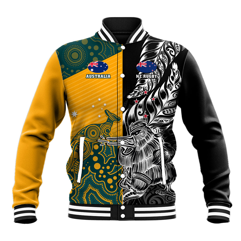 Custom New Zealand And Australia Rugby Baseball Jacket Wallabies Kiwi Silver Fern 2023 World Cup