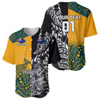 Custom New Zealand And Australia Rugby Baseball Jersey Wallabies Kiwi Silver Fern 2023 World Cup