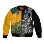 Custom New Zealand And Australia Rugby Bomber Jacket Wallabies Kiwi Silver Fern 2023 World Cup