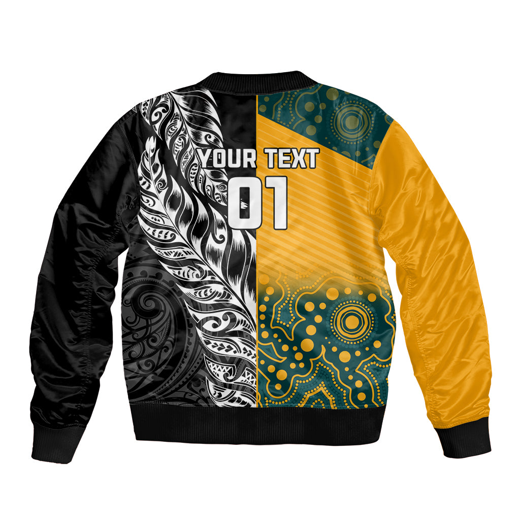 Custom New Zealand And Australia Rugby Bomber Jacket Wallabies Kiwi Silver Fern 2023 World Cup