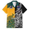Custom New Zealand And Australia Rugby Hawaiian Shirt Wallabies Kiwi Silver Fern 2023 World Cup