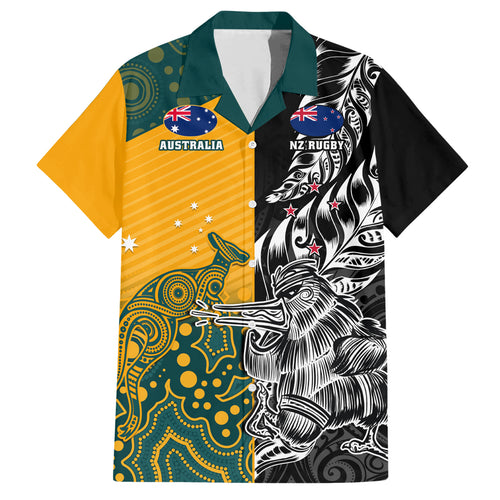 Custom New Zealand And Australia Rugby Hawaiian Shirt Wallabies Kiwi Silver Fern 2023 World Cup