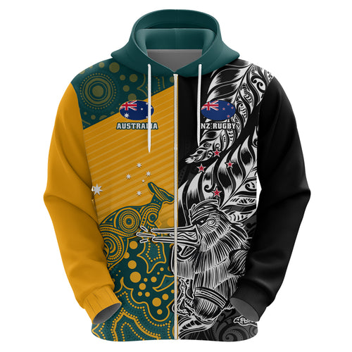 Custom New Zealand And Australia Rugby Hoodie Wallabies Kiwi Silver Fern 2023 World Cup