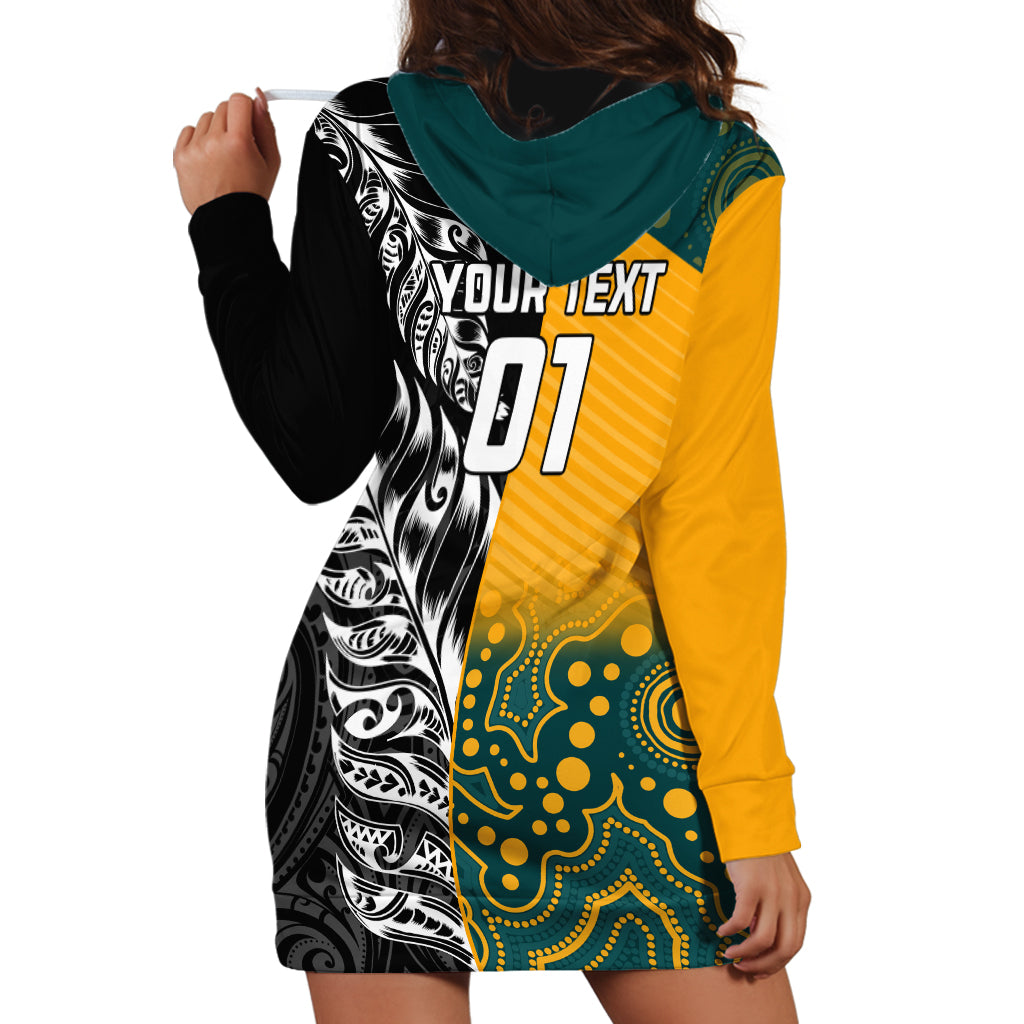 Custom New Zealand And Australia Rugby Hoodie Dress Wallabies Kiwi Silver Fern 2023 World Cup
