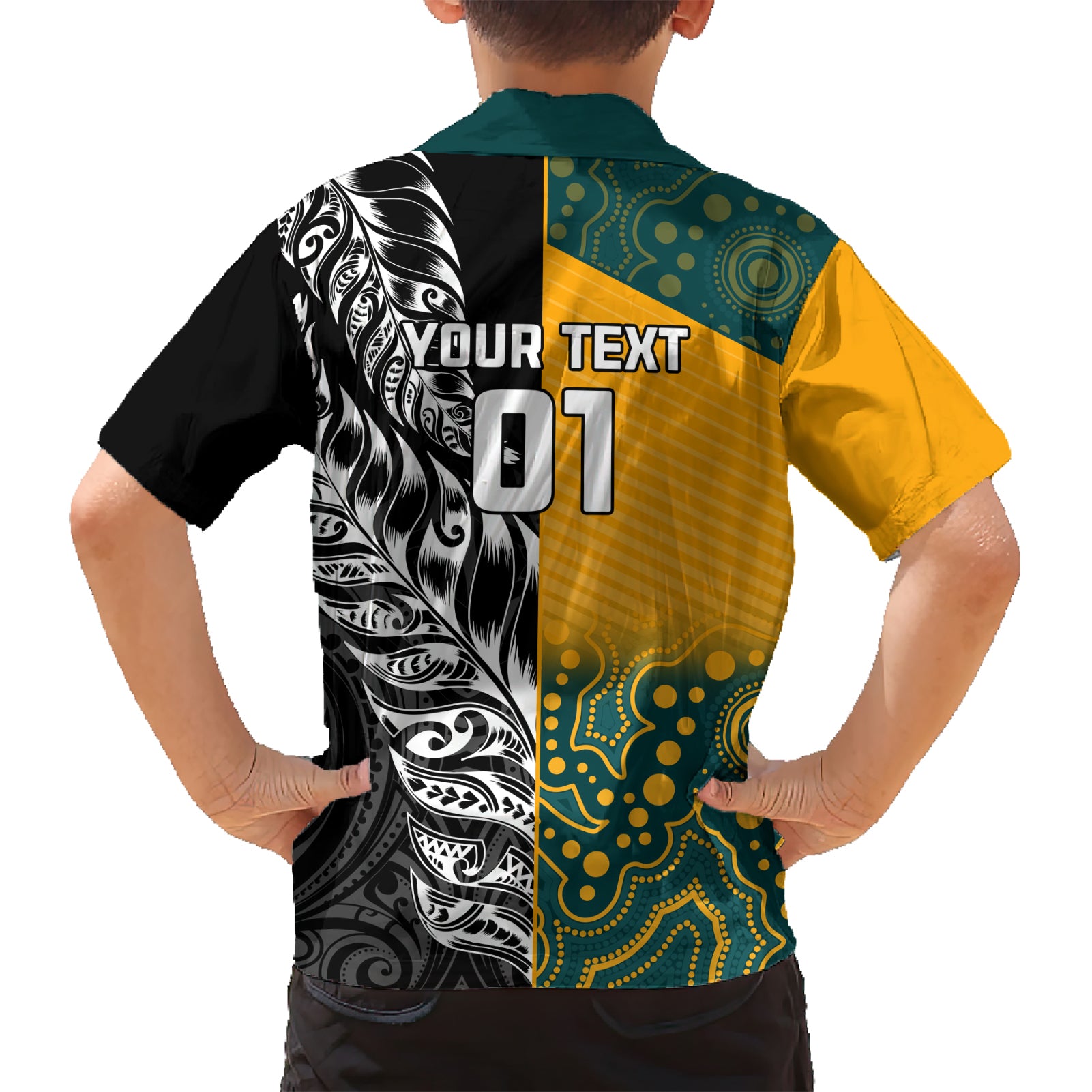 Custom New Zealand And Australia Rugby Kid Hawaiian Shirt Wallabies Kiwi Silver Fern 2023 World Cup