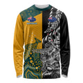 Custom New Zealand And Australia Rugby Long Sleeve Shirt Wallabies Kiwi Silver Fern 2023 World Cup