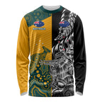 Custom New Zealand And Australia Rugby Long Sleeve Shirt Wallabies Kiwi Silver Fern 2023 World Cup