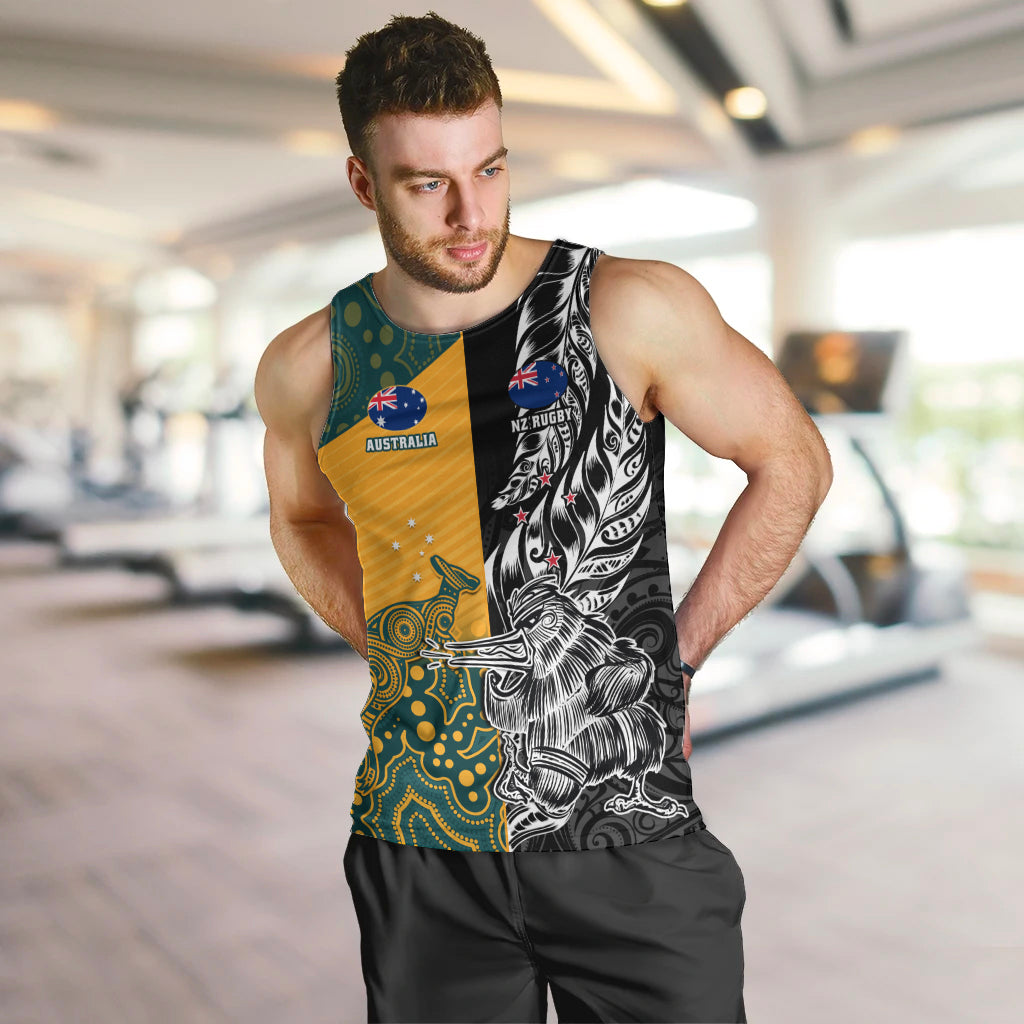 Custom New Zealand And Australia Rugby Men Tank Top Wallabies Kiwi Silver Fern 2023 World Cup