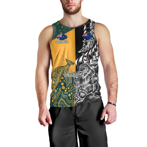 Custom New Zealand And Australia Rugby Men Tank Top Wallabies Kiwi Silver Fern 2023 World Cup