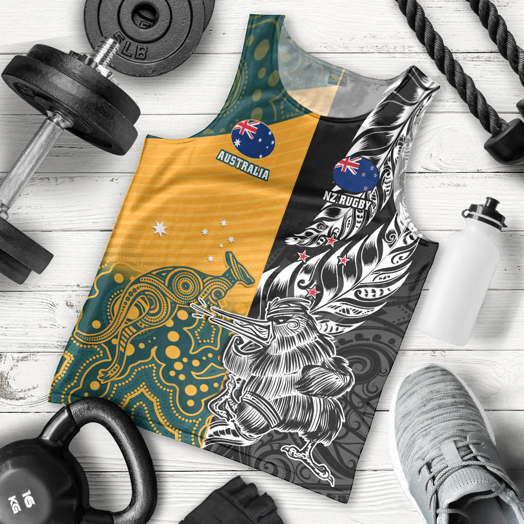 Custom New Zealand And Australia Rugby Men Tank Top Wallabies Kiwi Silver Fern 2023 World Cup