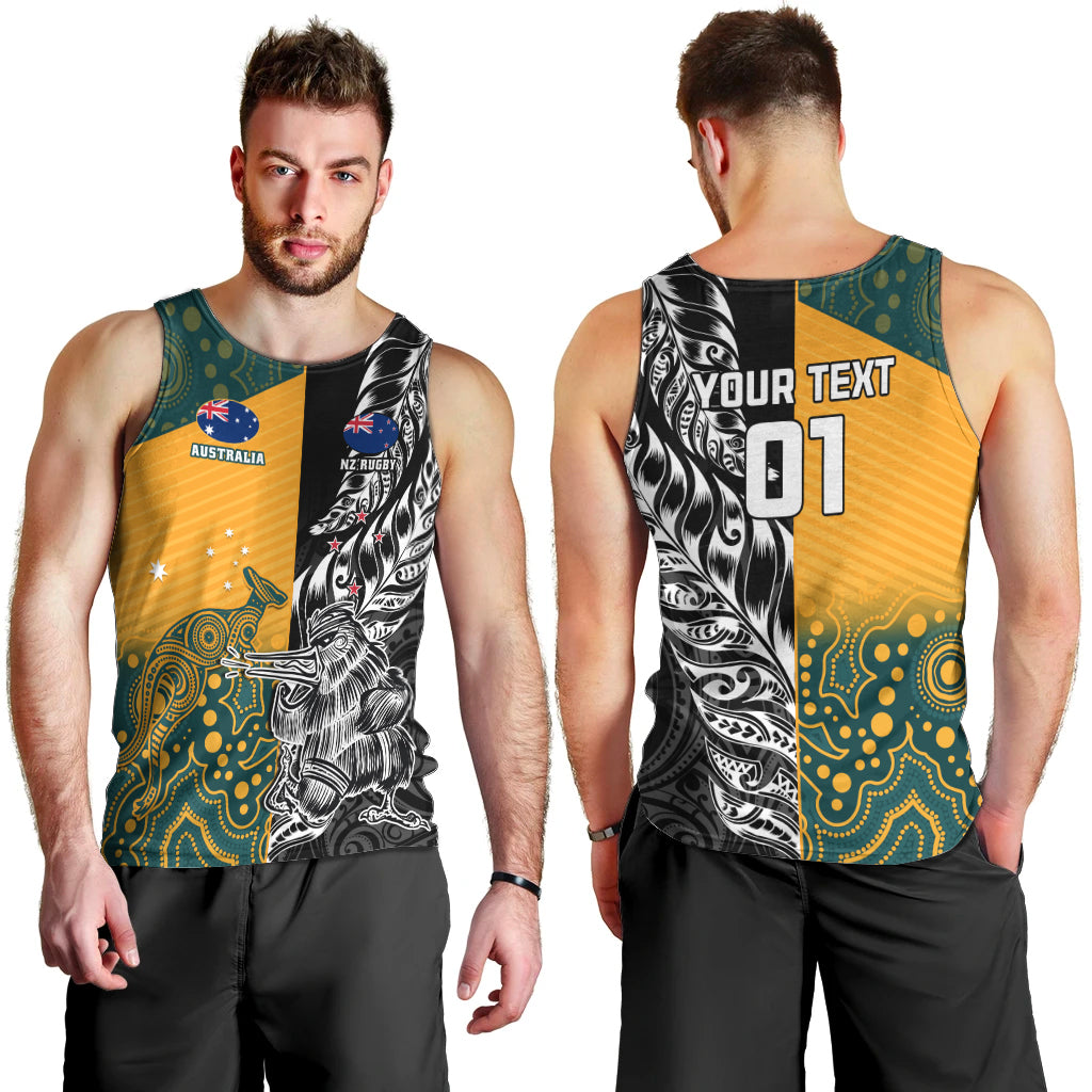 Custom New Zealand And Australia Rugby Men Tank Top Wallabies Kiwi Silver Fern 2023 World Cup