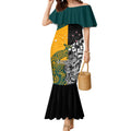 Custom New Zealand And Australia Rugby Mermaid Dress Wallabies Kiwi Silver Fern 2023 World Cup