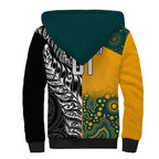 Custom New Zealand And Australia Rugby Sherpa Hoodie Wallabies Kiwi Silver Fern 2023 World Cup