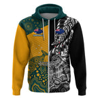 Custom New Zealand And Australia Rugby Zip Hoodie Wallabies Kiwi Silver Fern 2023 World Cup