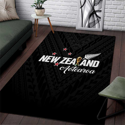 Football New Zealand Area Rug Aotearoa United Black Version - Aussie Hoodie