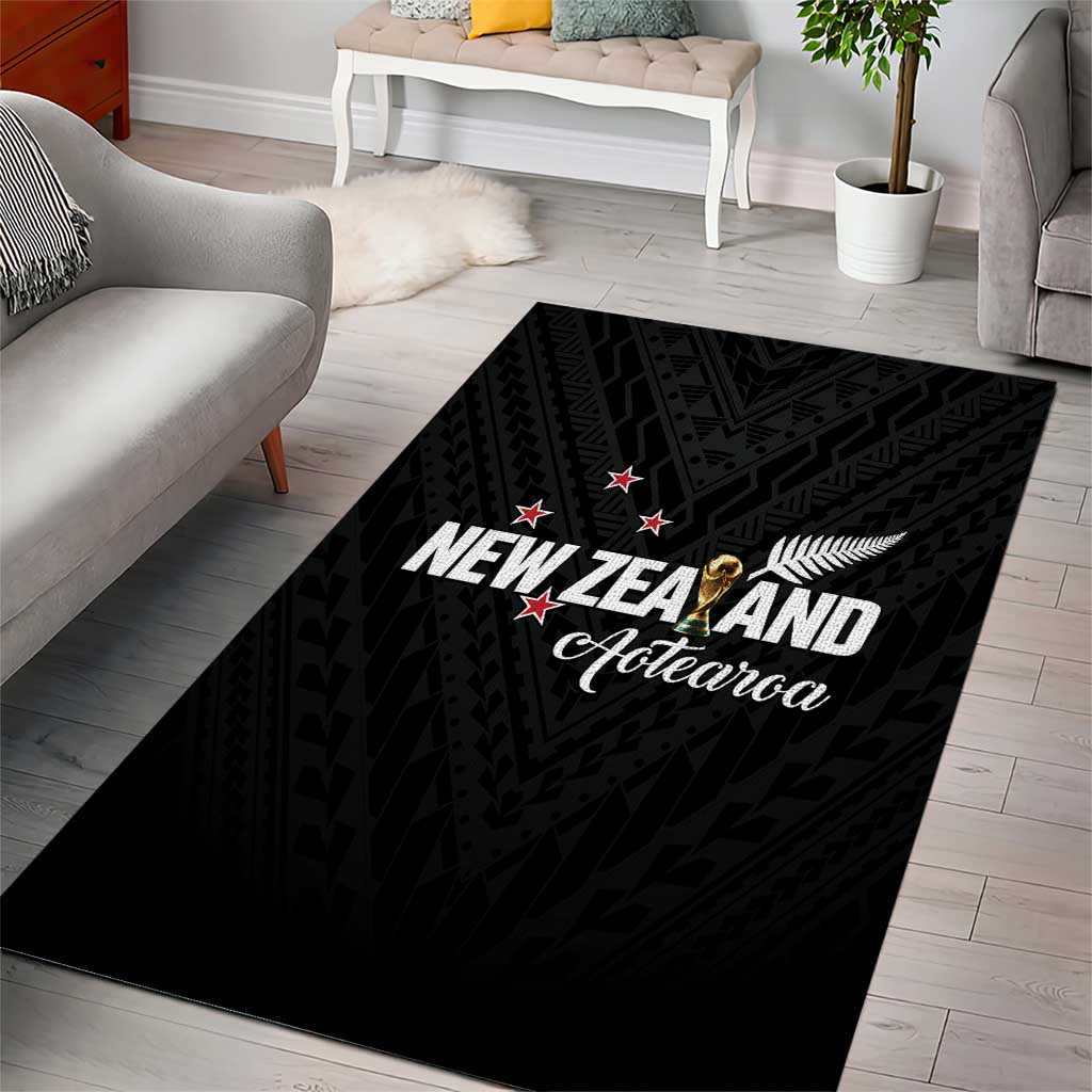 Football New Zealand Area Rug Aotearoa United Black Version - Aussie Hoodie