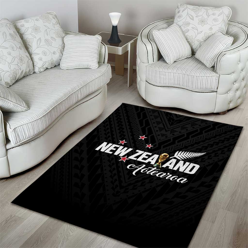 Football New Zealand Area Rug Aotearoa United Black Version - Aussie Hoodie