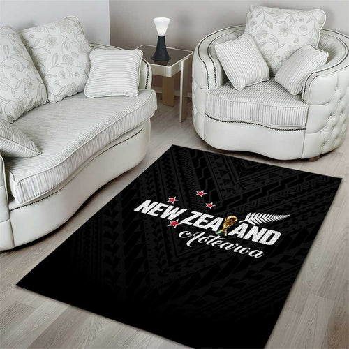 Football New Zealand Area Rug Aotearoa United Black Version - Aussie Hoodie