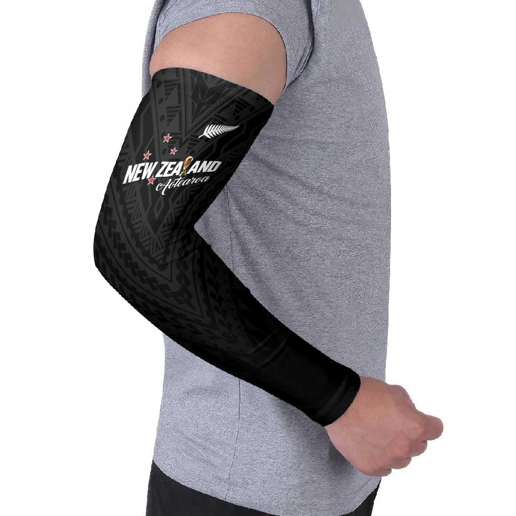 Custom Football New Zealand Arm Sleeves Aotearoa United Black Version - Aussie Hoodie