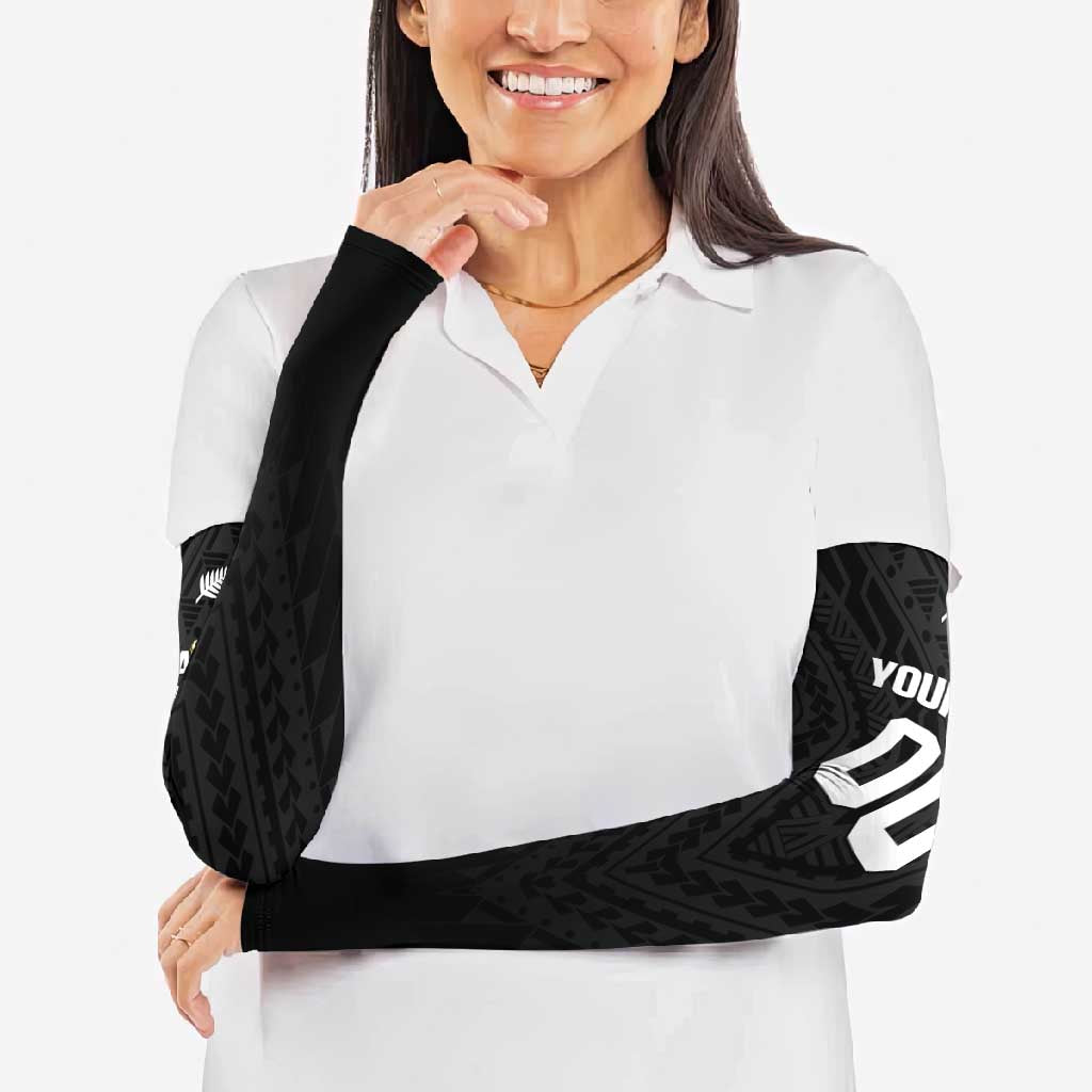 Custom Football New Zealand Arm Sleeves Aotearoa United Black Version - Aussie Hoodie